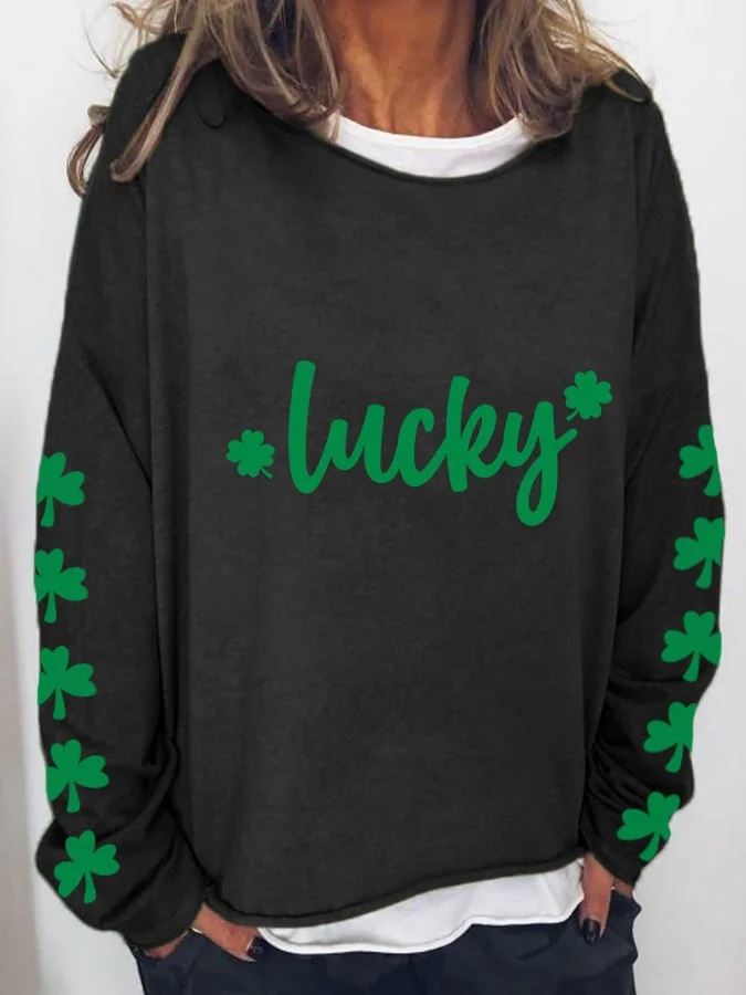 Women's St. Patrick's Day Lucky Shamrocks Sweatshirt
