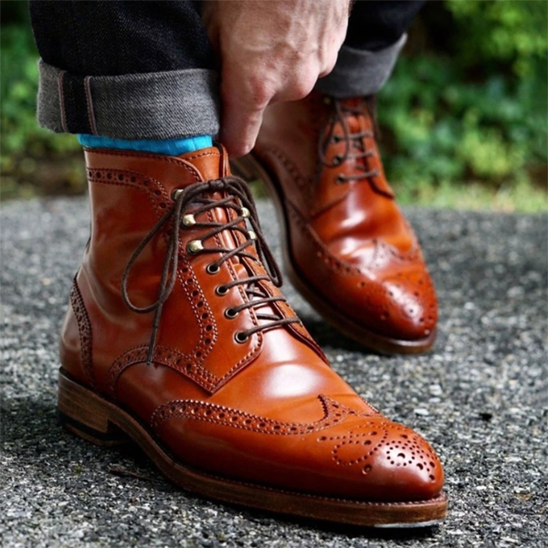 Trendy Low-heel Lace-up Men's Business Low-top Martin Boots
