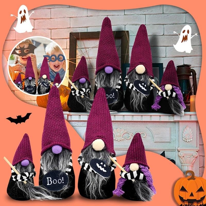 Handmade Halloween Witch Gnome Family、、sdecorshop