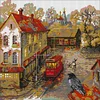 [Brand]Rainy Scene - 14CT Stamped Cross Stitch - 47*46cm