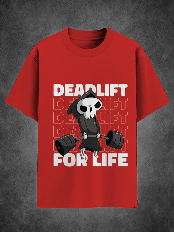 Men's Deadlift For Life Gym Weightlifting Art Print T-Shirt
