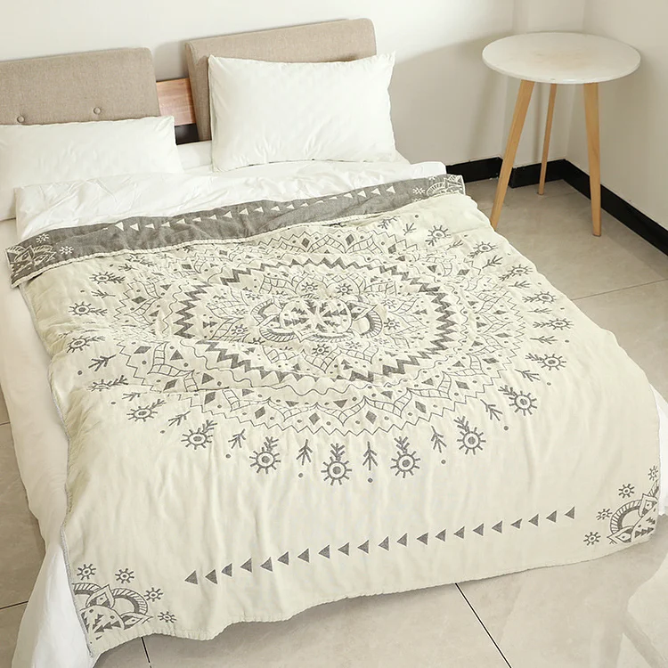 Four-Layer Gauze Blanket Cotton Soft Yarn Sofa Blankets - yankia