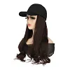 Perruque casquette de baseball 2 en 1 aux cheveux boucl&eacute;s