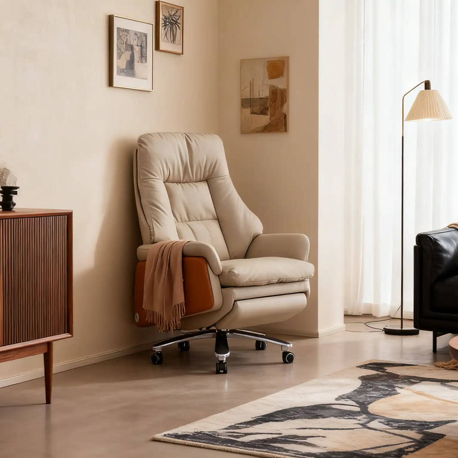 TOZIENT YHP186 /Hilbert/ Lounge Chair, Cowhide, Zero Gravity Recline