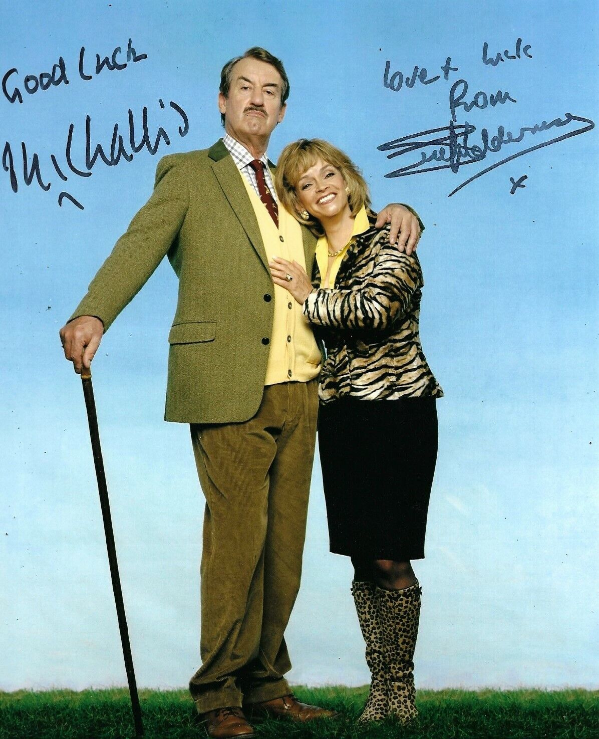 John Challis/Sue Holderness Signed The Green Green Grass 10x8 Photo Poster painting AFTAL