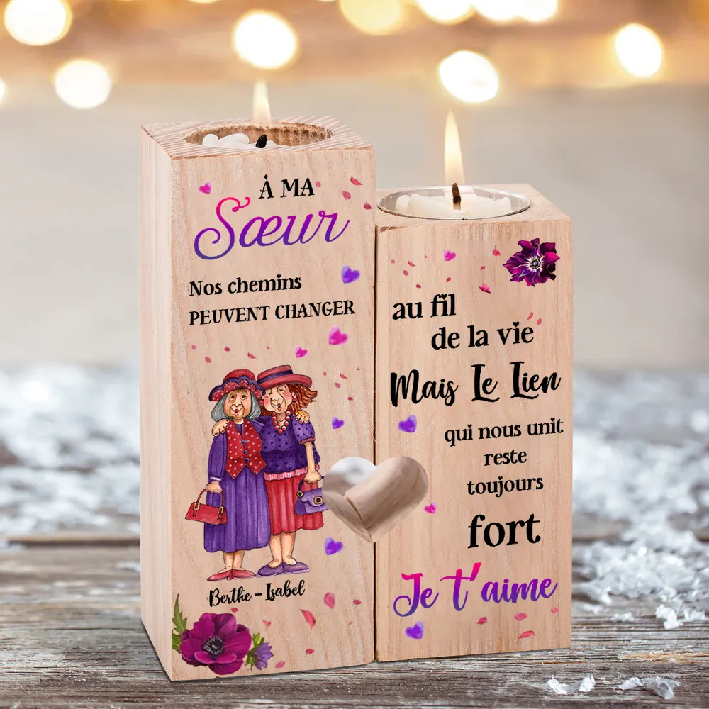 Bougeoir En Bois Personnalisable Pour Mariage – Cadeau Invités, Gravure Nom Et Date, Style Rustique