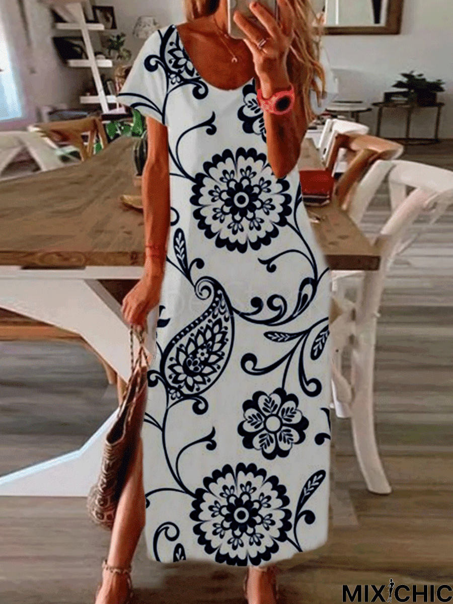 Casual Short Sleeve Knitting Dress