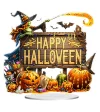 Diamond Painting Pumpkin Halloween Witch Table Top Ornament Kits for Home Office