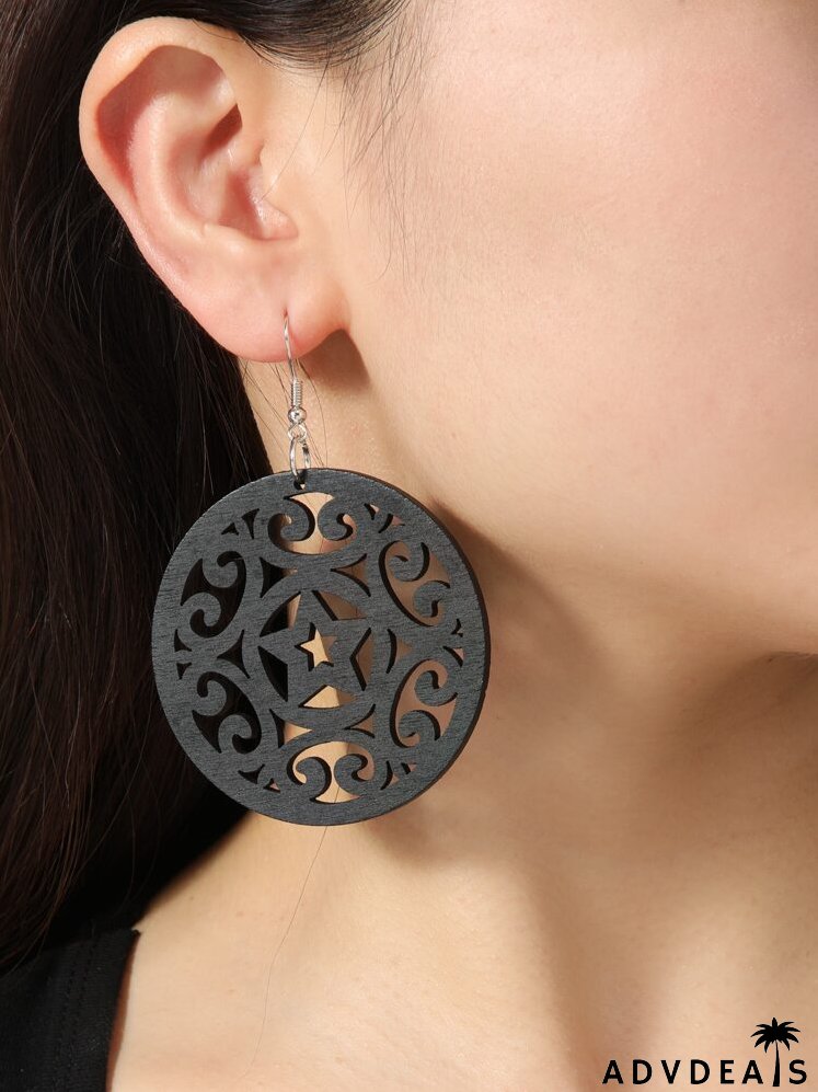 Hollow Out Round Drop Earrings