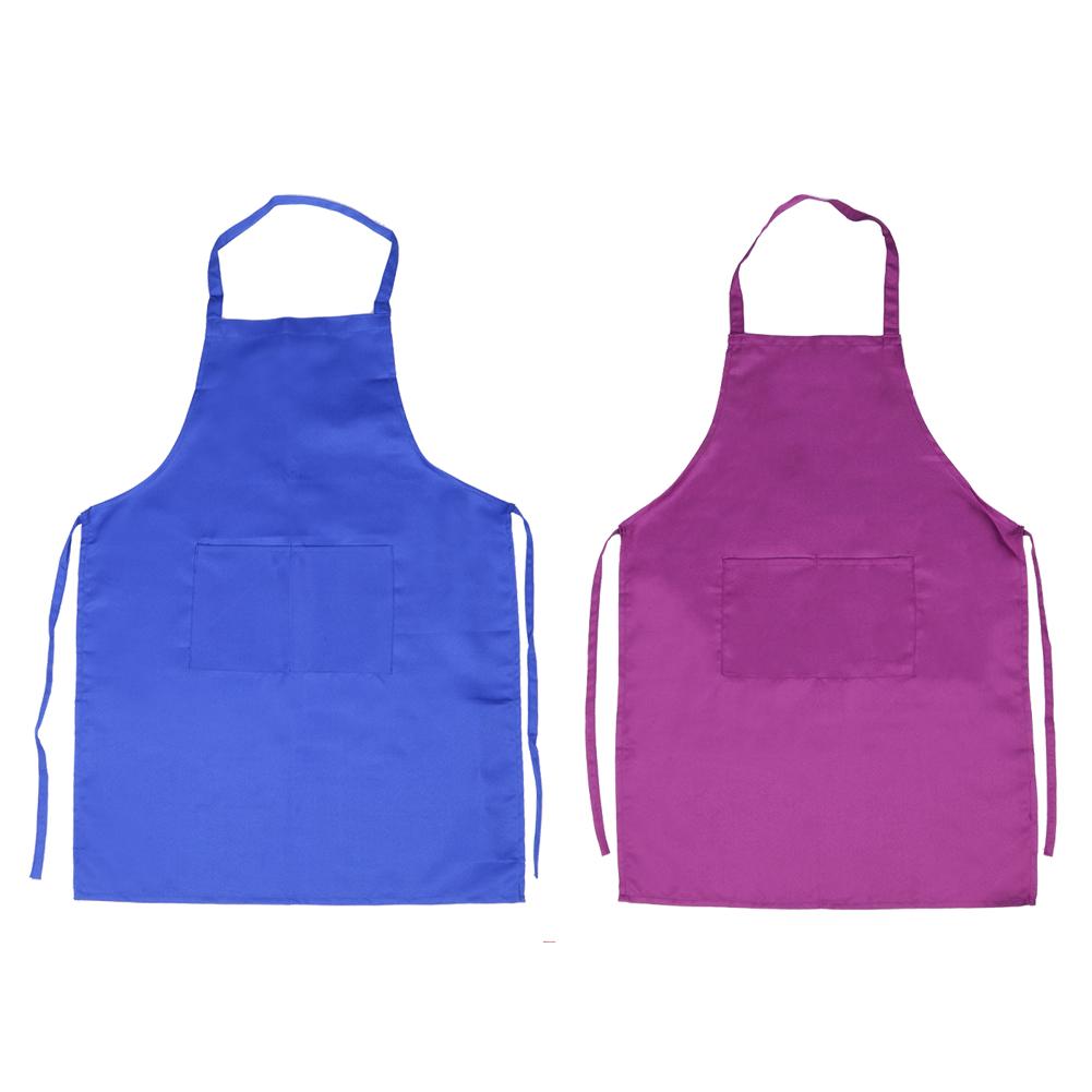 

Women Men Adjustable Kitchen Apron Pure Color Waterproof Bib for Cooking, Blue, 501 Original