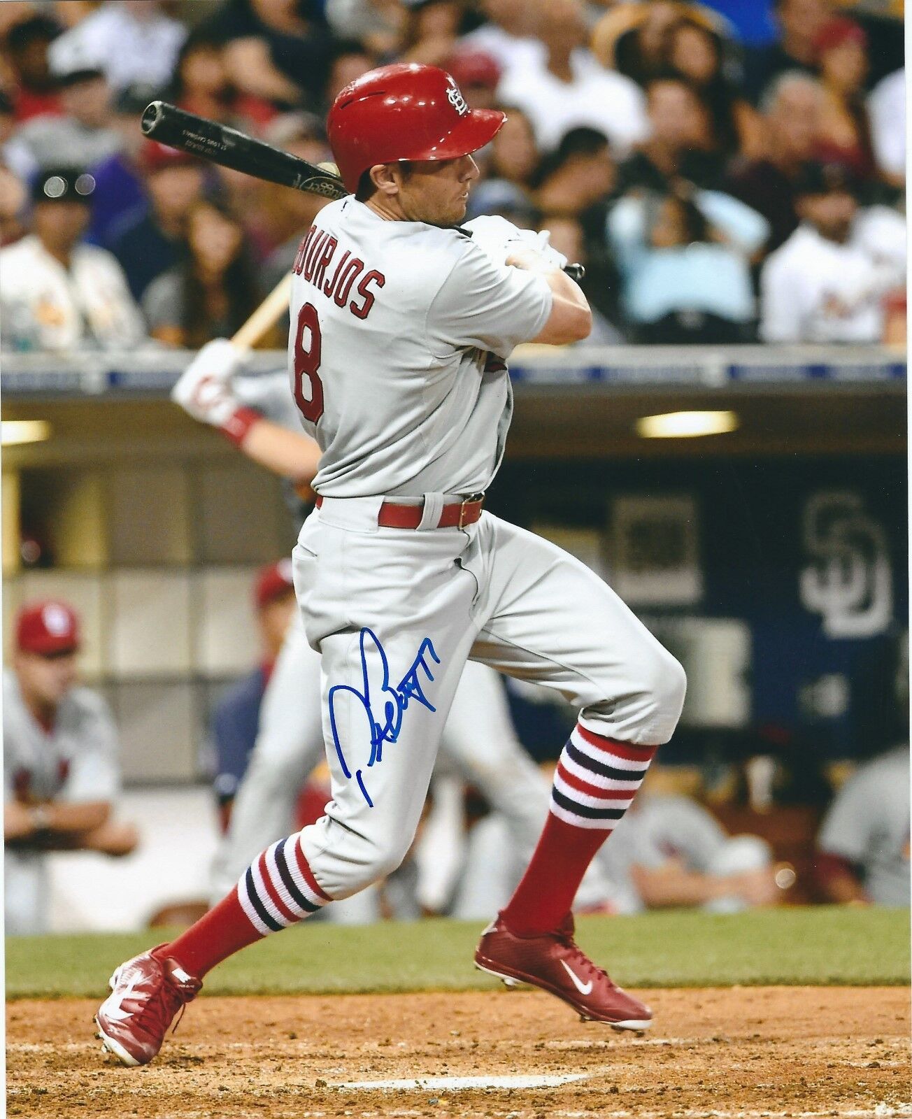 Signed 8x10 PETER BOURJOS St Louis Cardinals Autographed Photo Poster painting - COA