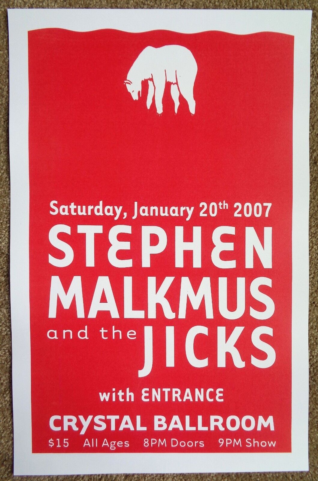 STEPHEN MALKMUS Gig POSTER Jicks 2007 Portland Oregon Concert
