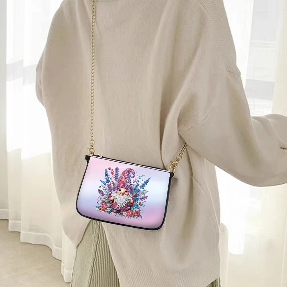 Lavender Fairy Diamond Painting Coin Chain Purse 5D Diamond Handmade Chain Bag