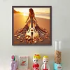 (Multi-Style) Beach Dress Girl-11CT Stamped Cross Stitch 45*45cm