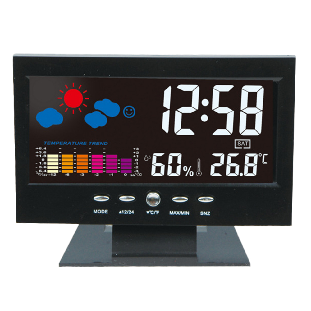 

Voice Control Digital Hygrometer Indoor Clock Calendar Thermometer (B, 501 Original