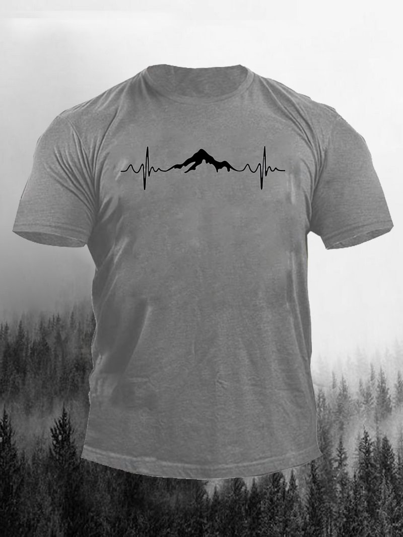 Mountain's Heartbeat Printed Short Sleeve T-Shirt in  mildstyles
