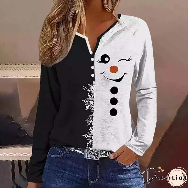 Colour Block Christmas Blouse