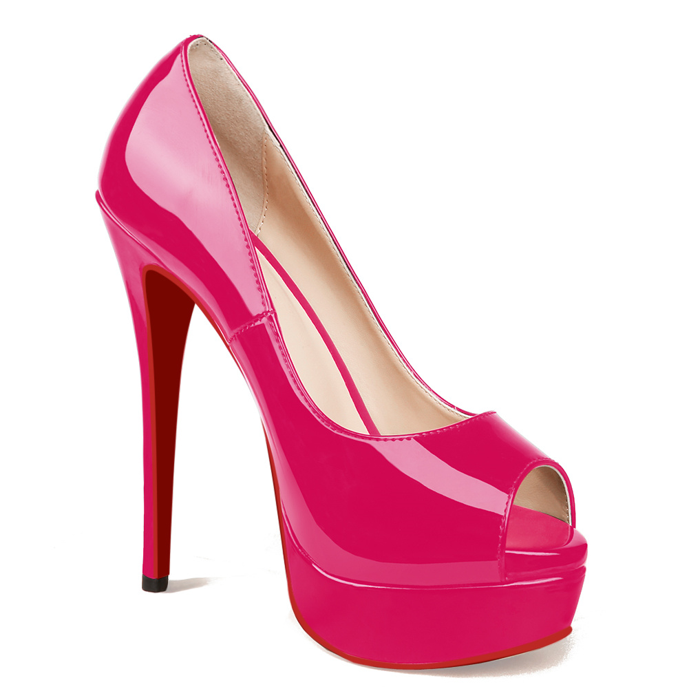 150mm Red Bottom Sky High Platform Pumps Women High Heels-MERUMOTE