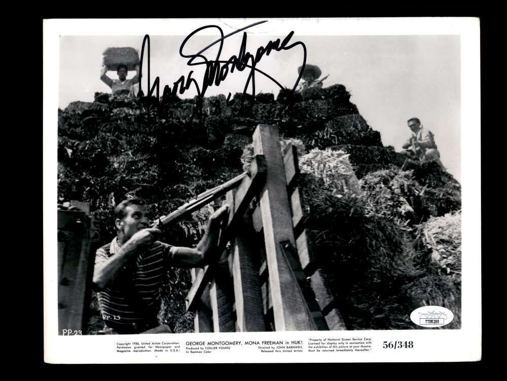 George Montgomery JSA Coa Signed 8x10 HUK! Photo Poster painting Autograph