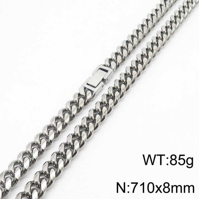 Minimalist Solid Color Titanium Steel Chain Men’s Necklace