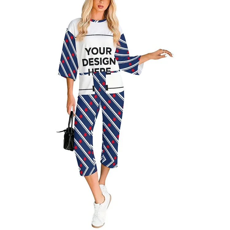 Multiple images Personalized Design Women&rsquo;s Round Neck Jumpsuit