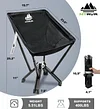 Folding Outdoor Chair & Portable Bag, Camping Chair Equipment for Hiking Backpacking Sport Soccer Beach, Sturdy Camp Chair Made from Aircraft Aluminium Premium Nylon, Supports 400 Lbs