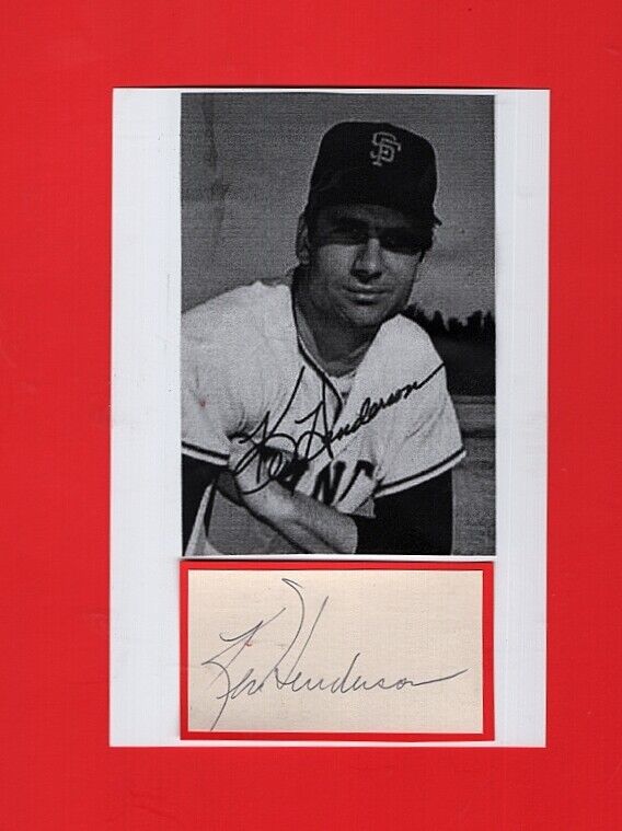 1965/72 KEN HENDERSON-SAN FRANCISCO GIANTS VINTAGE AUTOGRAPHED CUT W/Photo Poster painting