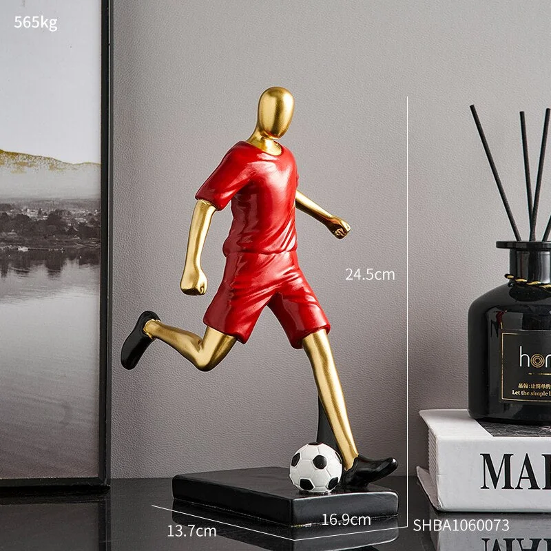 Nordic Creative Decorative Figurines Football Player Miniatures Modern Home Living Room Decoration Accessories Christmas Gift