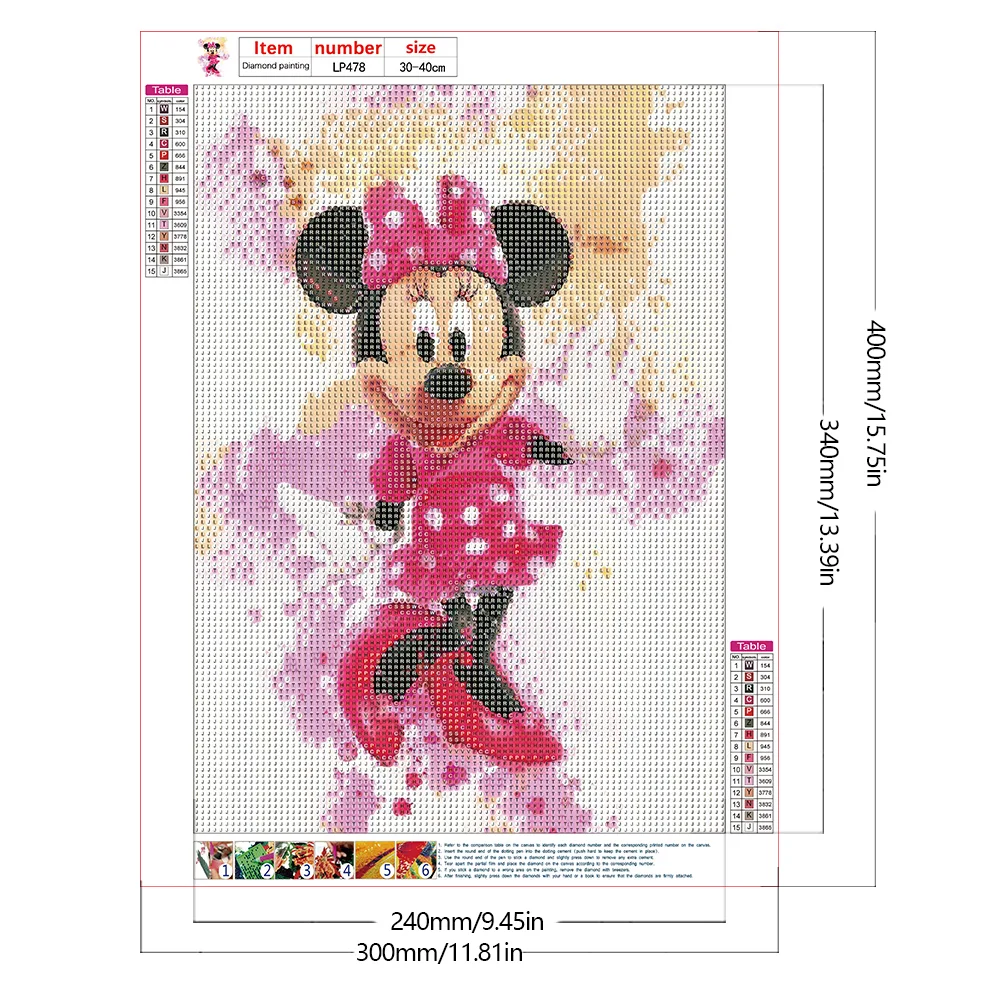 Diamond Painting - Full Round Drill - Minnie(30*40cm)