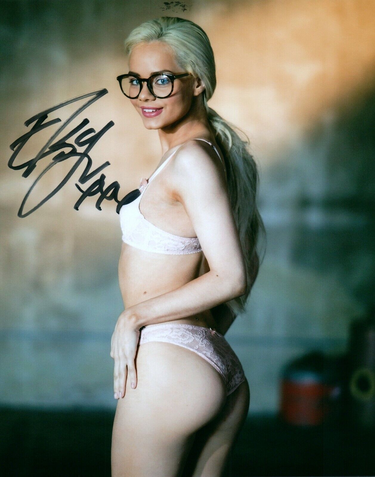 Elsa Jean Super Sexy Cute Signed 8x10 Photo Poster painting Adult Model COA 76C