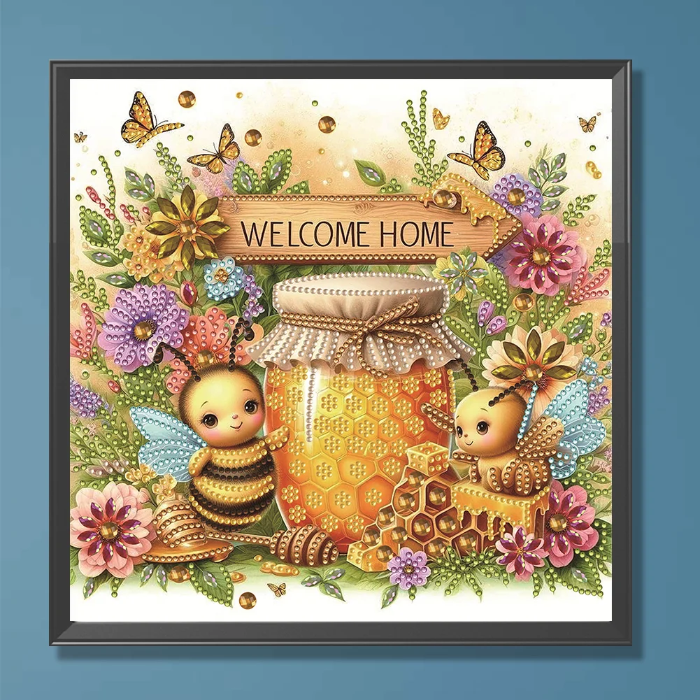 Diamond Painting - Partial Special Shaped Drill - Bee(Canvas|30*30cm)