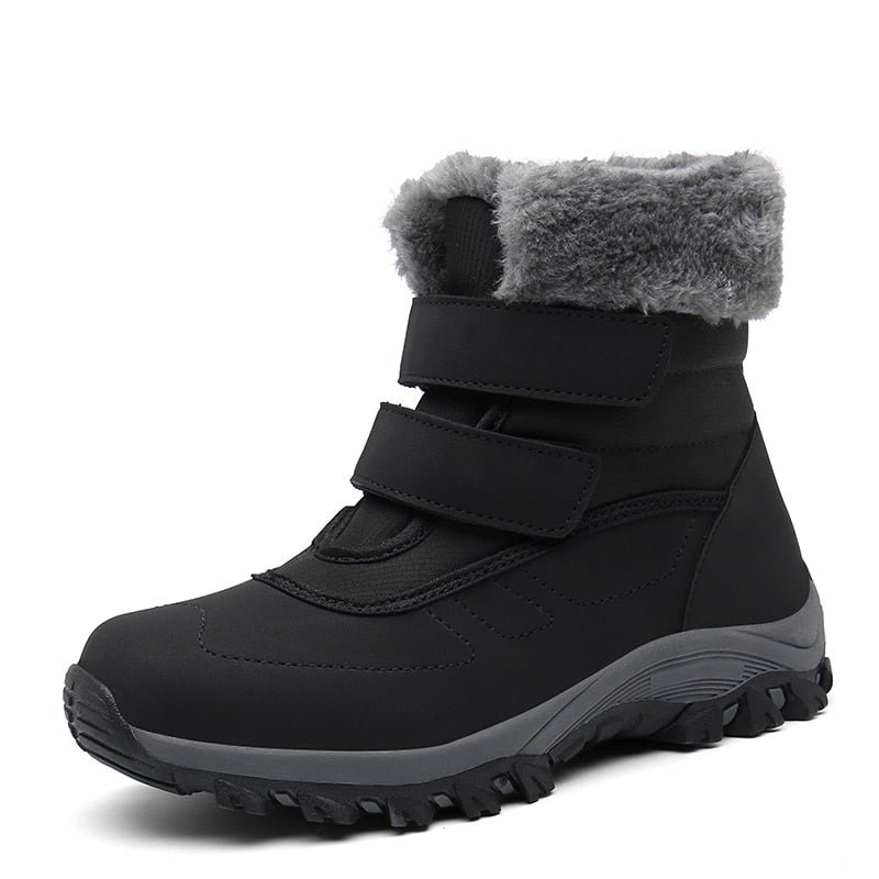 Nine o'clock Winter Woman's Stylish Snow Boots High-top Warm Lined Anti-skid Shoes Outside Casual Slip-on Black Gray Footwear