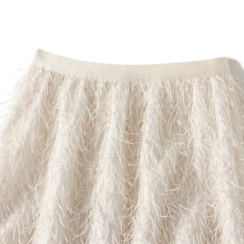 Nigikala Nigikala Design Feather Esu On Women's Dress This Year's Popular Half-Skirt Ass And Long Skirts Autumn And Winter 8511