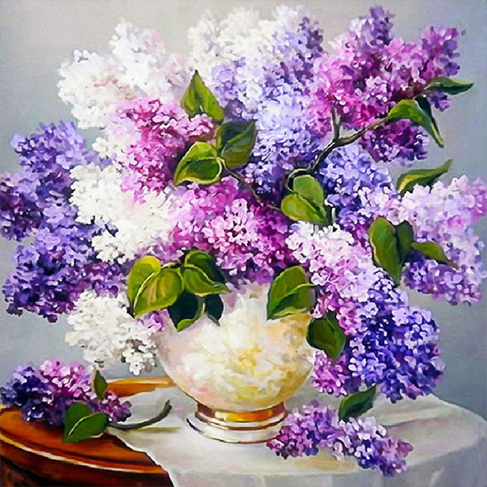 Lilac-Paint by Numbers-16"x16"/40x40cm