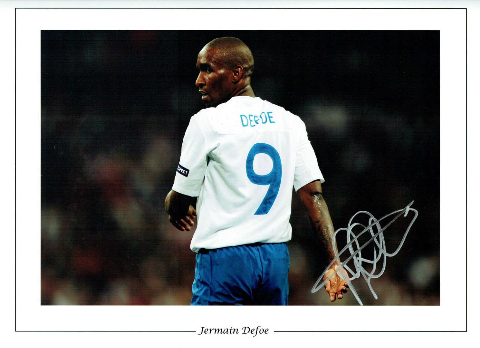 Jermaine DEFOE SIGNED Autograph 16x12 Photo Poster painting AFTAL COA England Football
