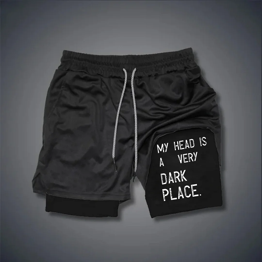 My Head Is A Very Dark Place Print Men's Shorts -  