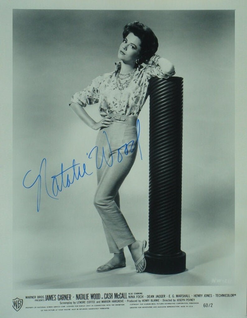 NATALIE WOOD SIGNED Autographed Photo Poster painting Cash McCall West side Story Rebel Without A Cause wcoa