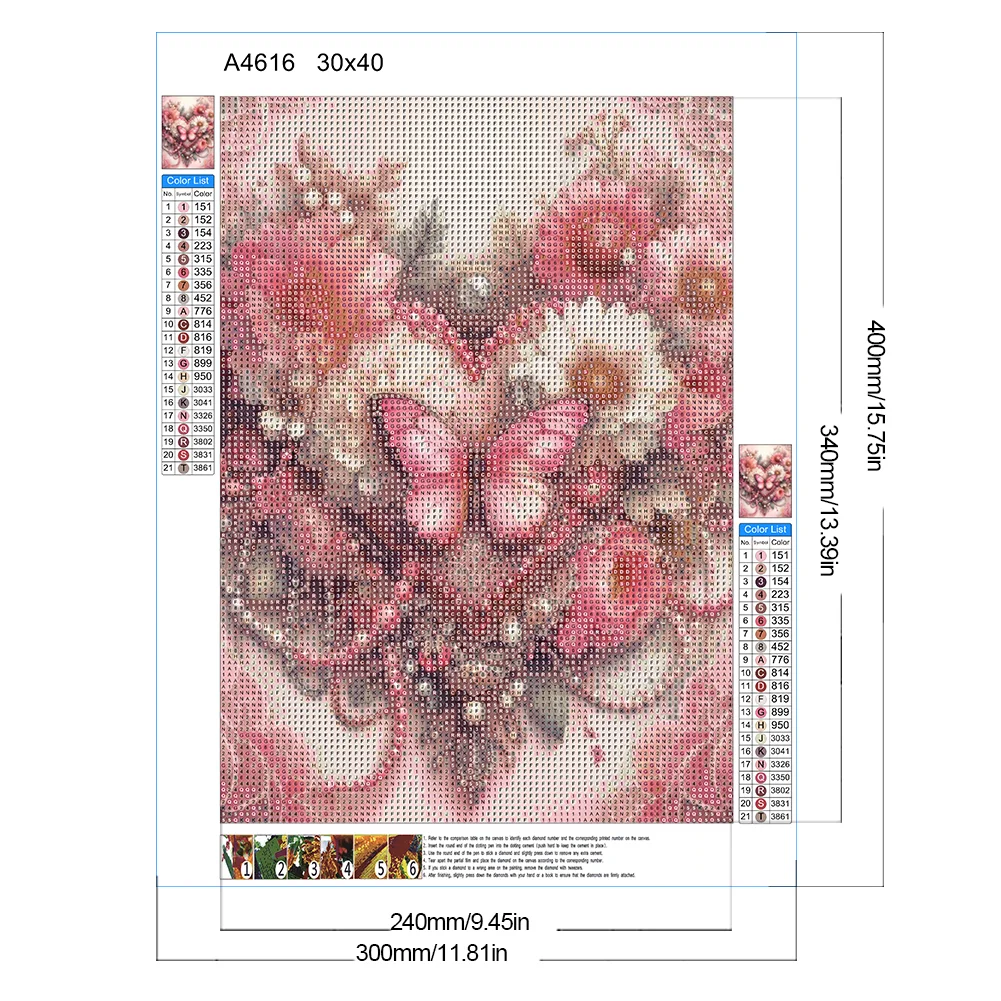 Diamond Painting - Full Round Drill - Flowers Butterfly(Canvas|30*40cm)
