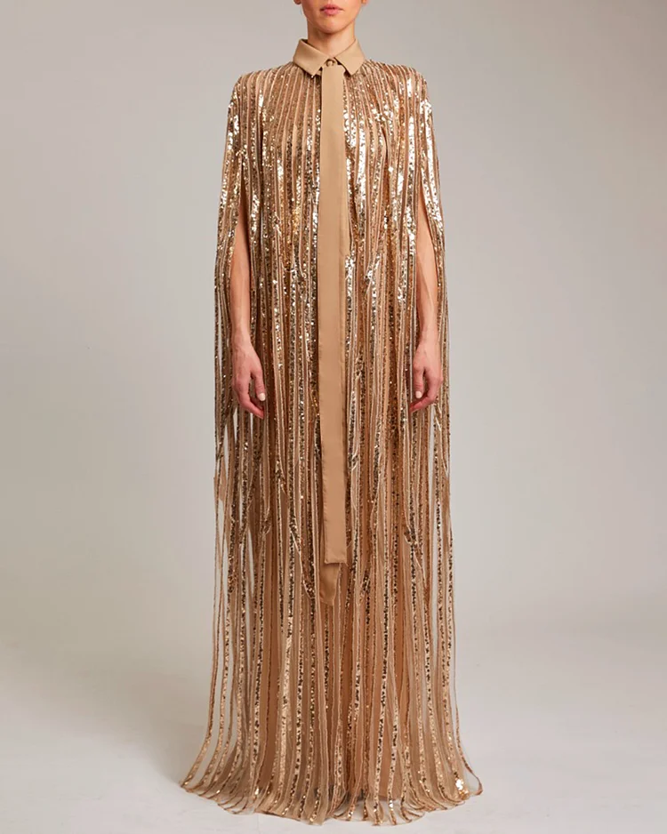 Women's Solid Color Sequined Dress