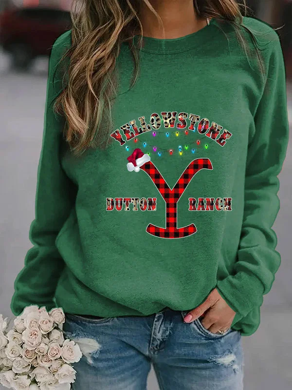 Womens Christmas Sweatshirt Favorite TV Show Y Letter Graphic Sweatshirt