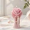 3D Rose Flower Mould Silicone Wave Spiral Candle Mould Reusable Easy To Demold for Wedding Valentine Day DIY Home Decor Gift (Style A)