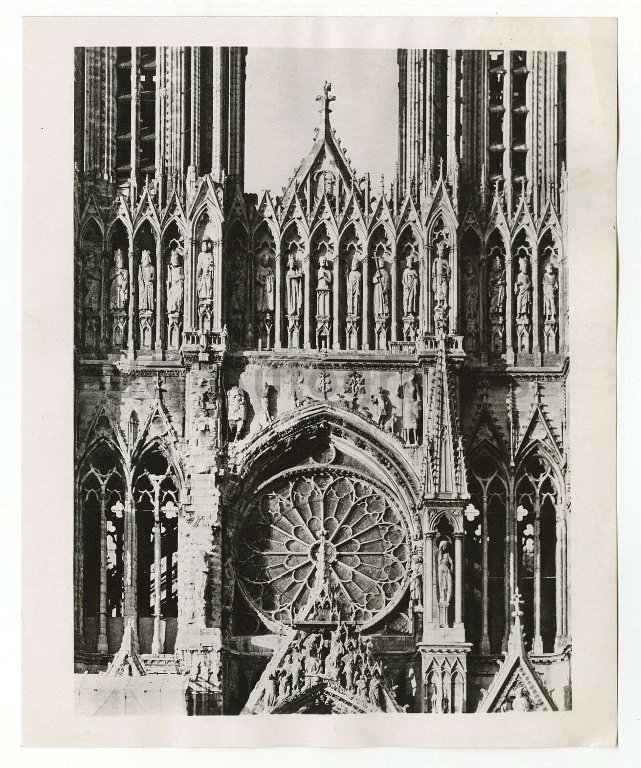 Reims French Cathedral - Vintage 8x10 Publication Photo Poster paintinggraph - France