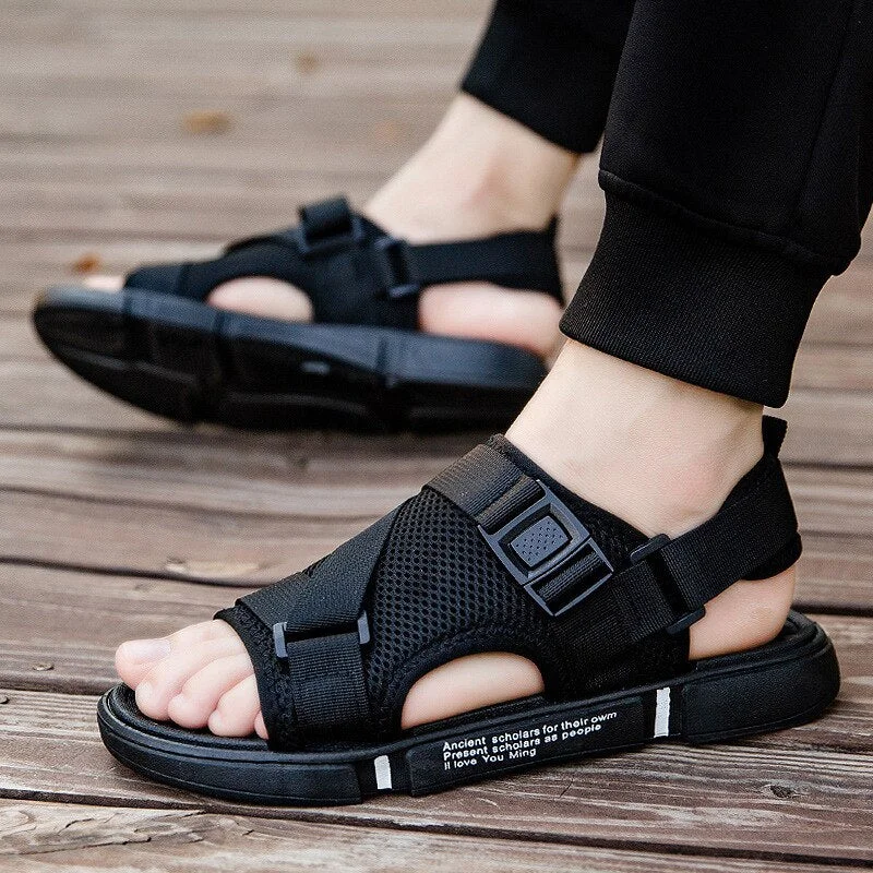 Men&#39;s Sandals Summer Comfortable Slip Thick Sandals Summer Beach Shoes For Lovers Personality  Outdoor Casual Shoes Slipper