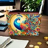 (US Local)Diamond Painting Piggy Bank Wooden Coin Bank Storage Box Kit (Peacock)
