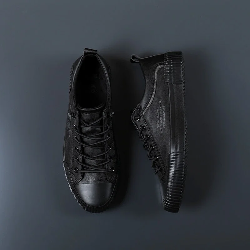 New Arrivals All-match Men Leather Casual Shoes Fashion Quality Comfort Male Footwear Soft Breathable Low Shoes Slip Resistant