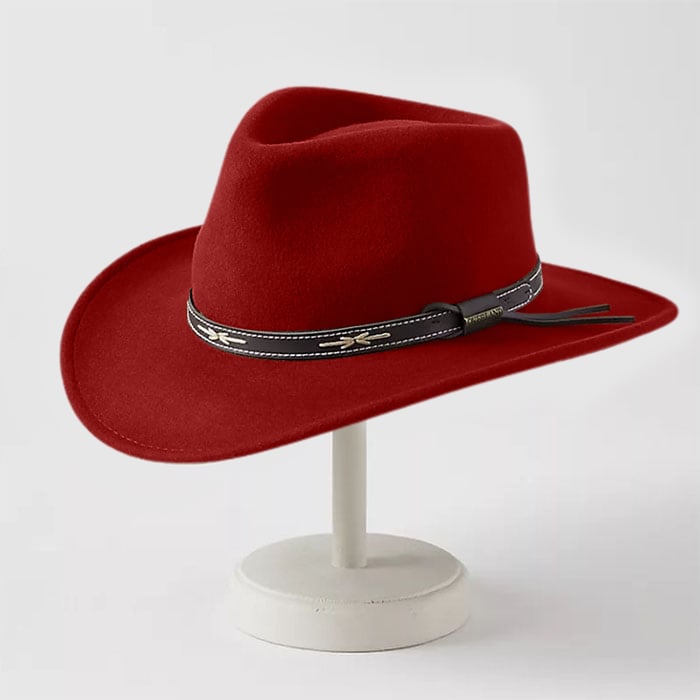 Crushable Wool Cowboy Hat-Rust 