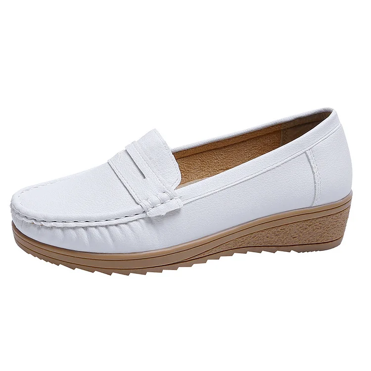 Women's Wide Fit Leather Loafers 111 Stunahome.com