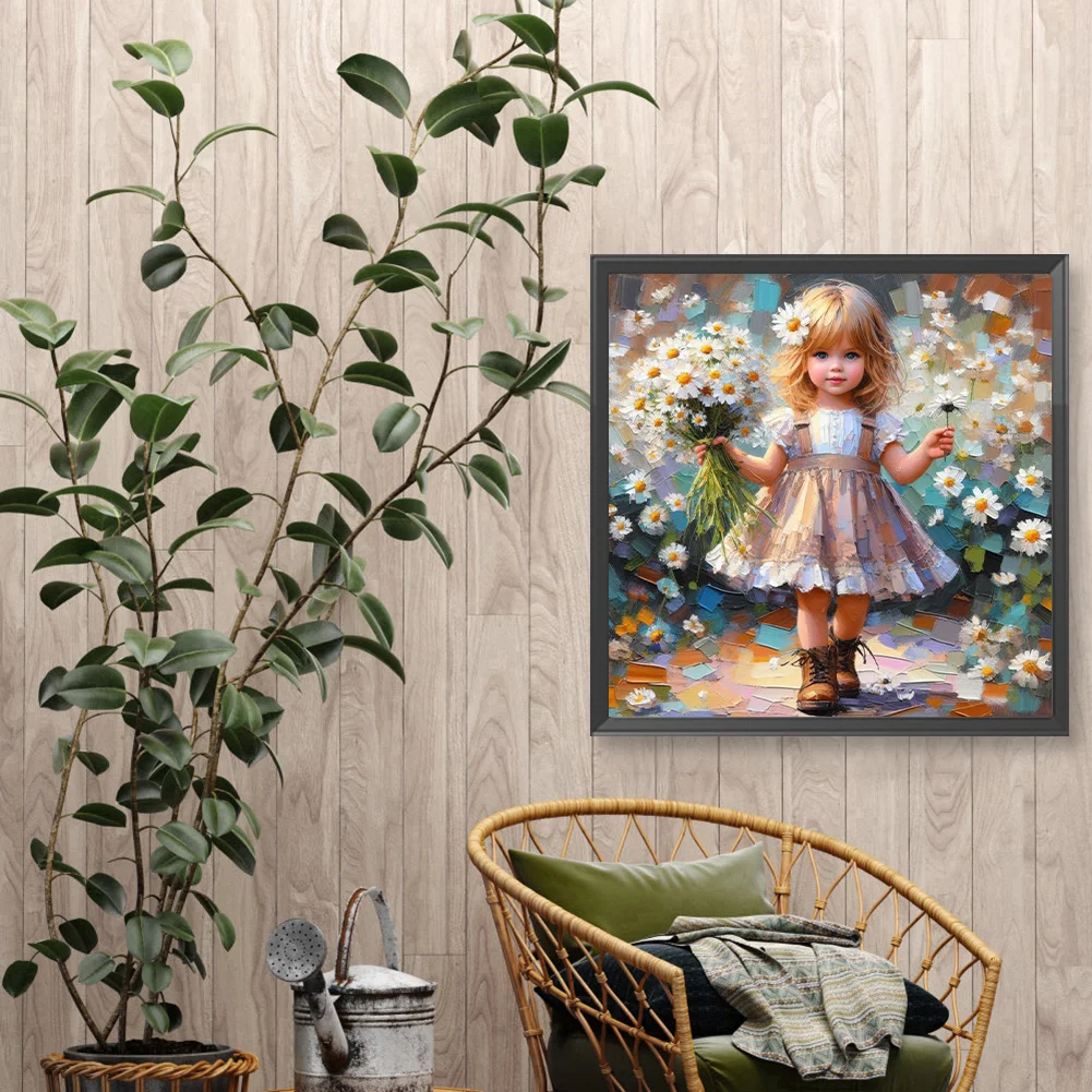 Diamond Painting - Full Round Drill - Flower Girl(Canvas|40*40cm)