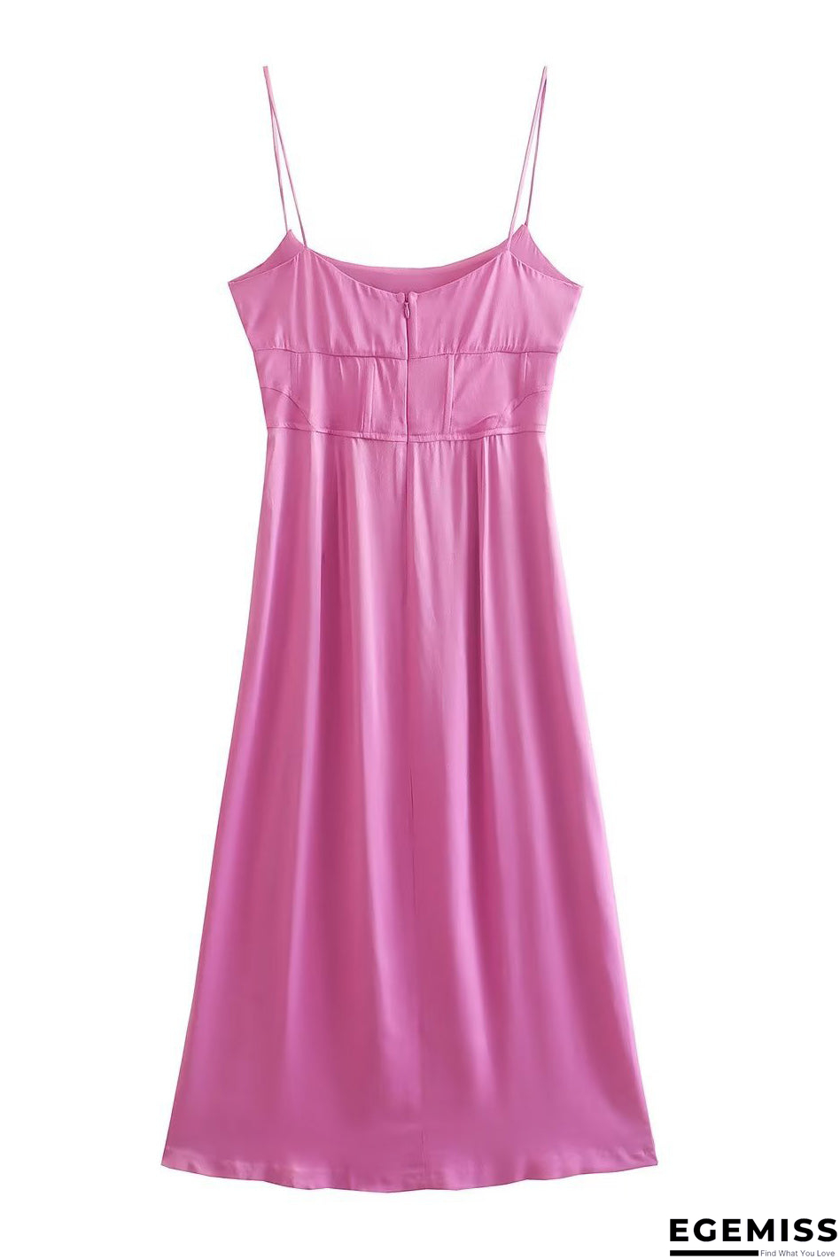 Simple Black Spaghetti Straps Midi Dress | EGEMISS