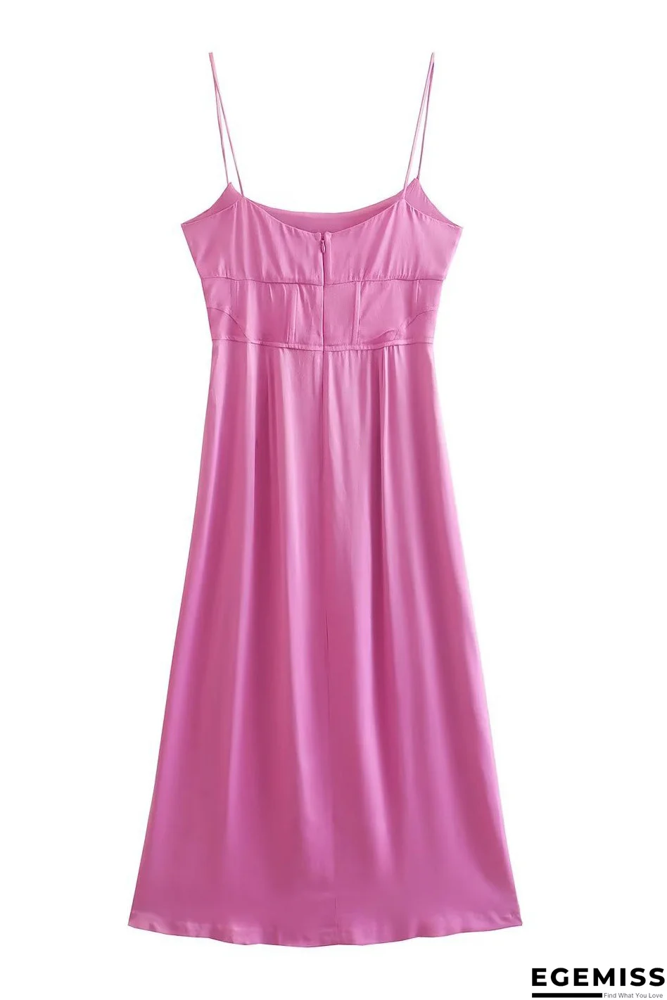 Simple Black Spaghetti Straps Midi Dress | EGEMISS